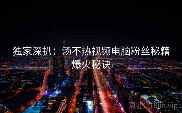 独家深扒：汤不热视频电脑粉丝秘籍爆火秘诀