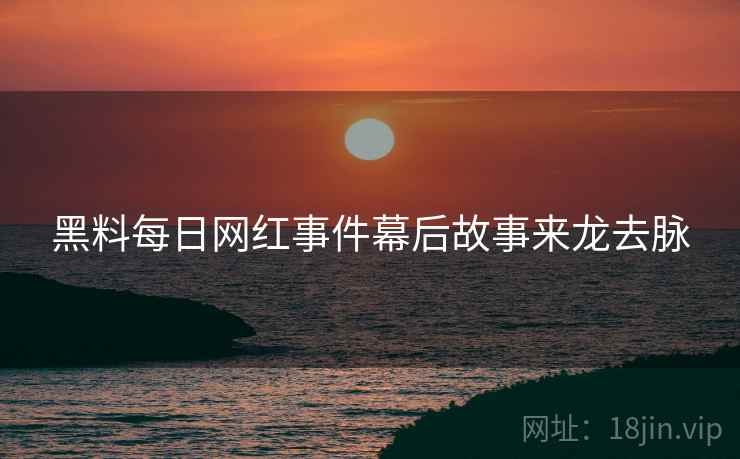 黑料每日网红事件幕后故事来龙去脉